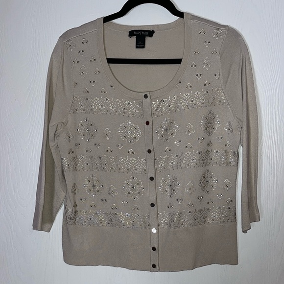 White House Black Market Embellished Cardigan Sweater - Picture 5 of 11